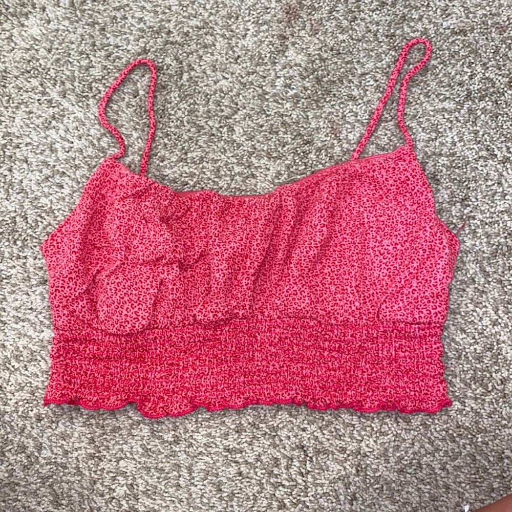 Voda pink and red cheetah crop top
